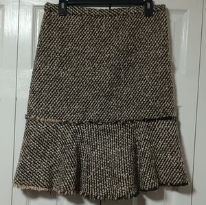 J Crew Tweed Flounce Hem Skirt